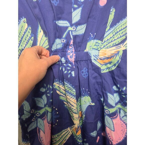 RARE Sheridan French Botanical Print Fruit Bird Shirt Dress - Picture 6 of 7